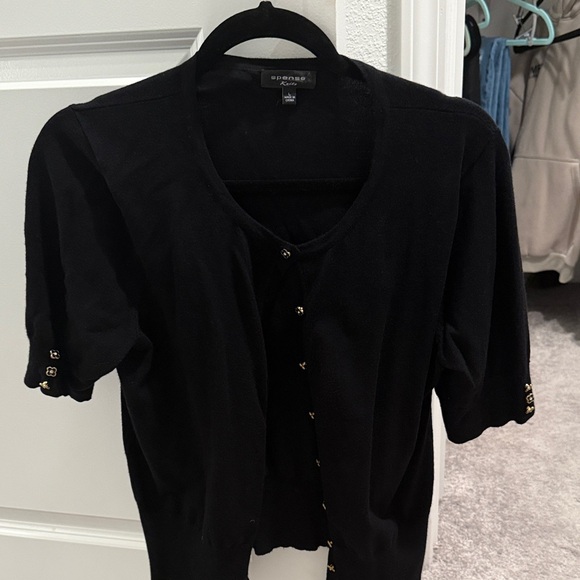 Black Short Sleeve Cardigan - Picture 1 of 7